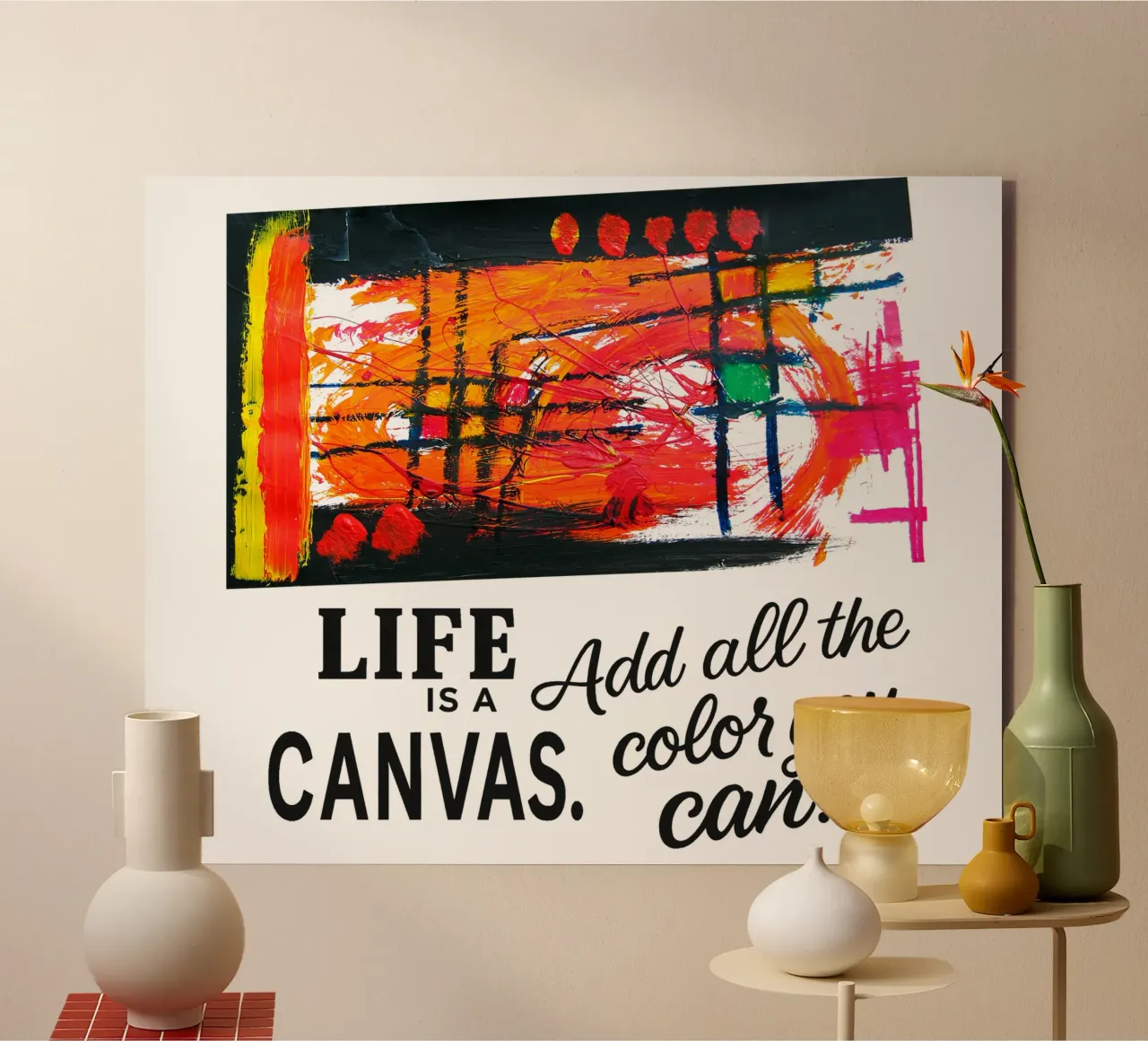 Life is a canvas. Add all the color you can. alluminio dibond da Vintage Van Gogh