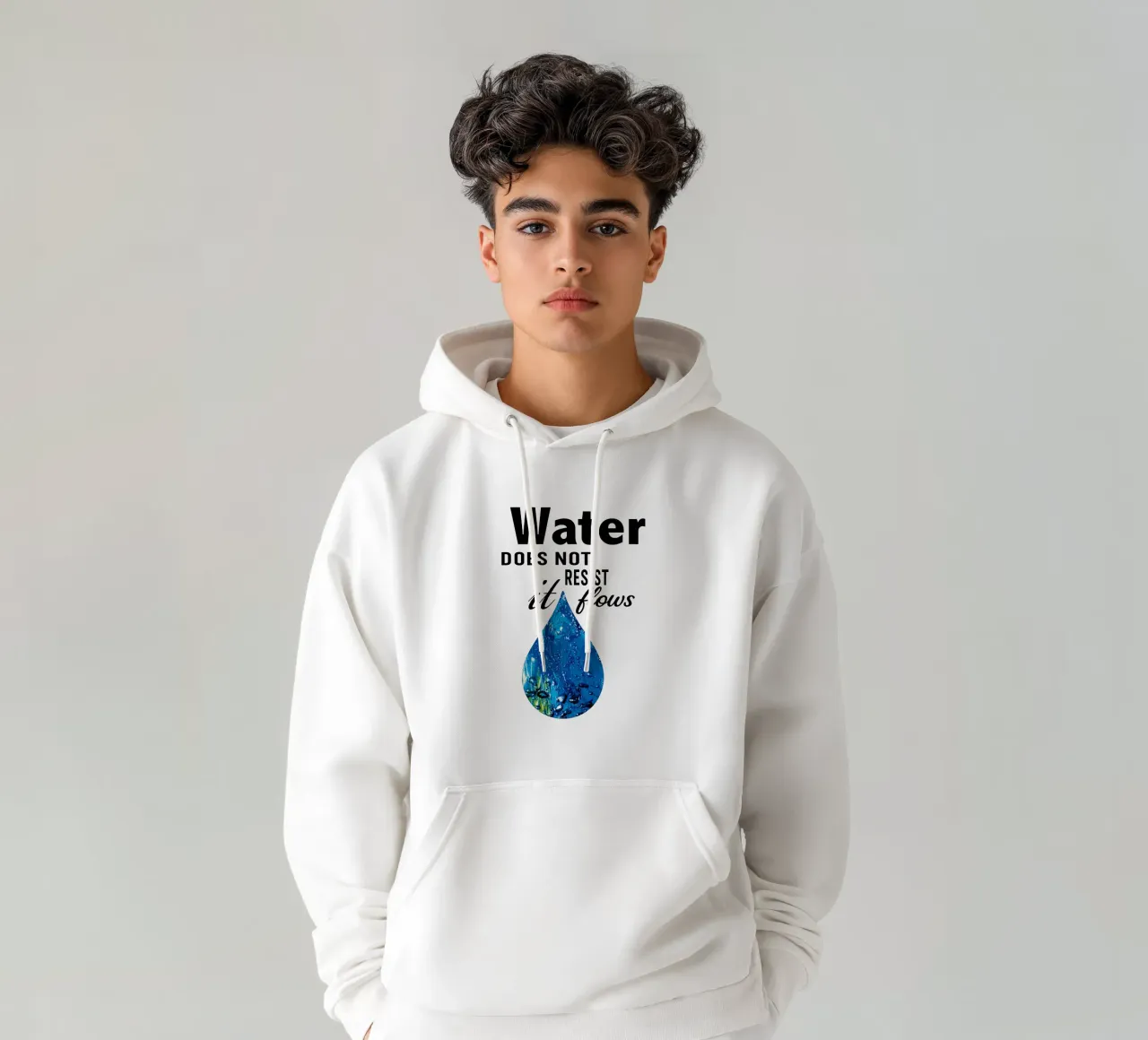 Water does not resist; it flows. sudadera con capucha de Vintage Van Gogh