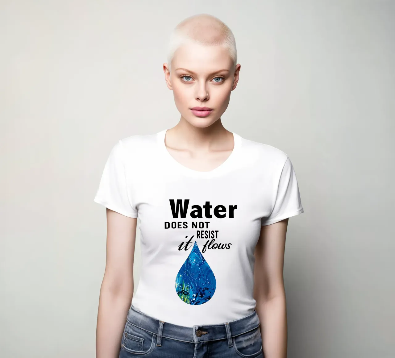 Water does not resist; it flows. t-shirt da donna da Vintage Van Gogh
