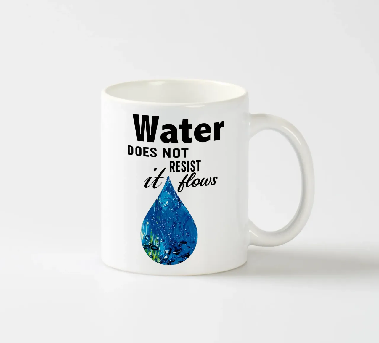 Water does not resist; it flows. keramische mok van Vintage Van Gogh