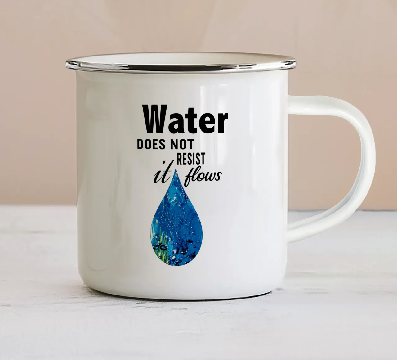 Water does not resist; it flows. emaille mok van Vintage Van Gogh