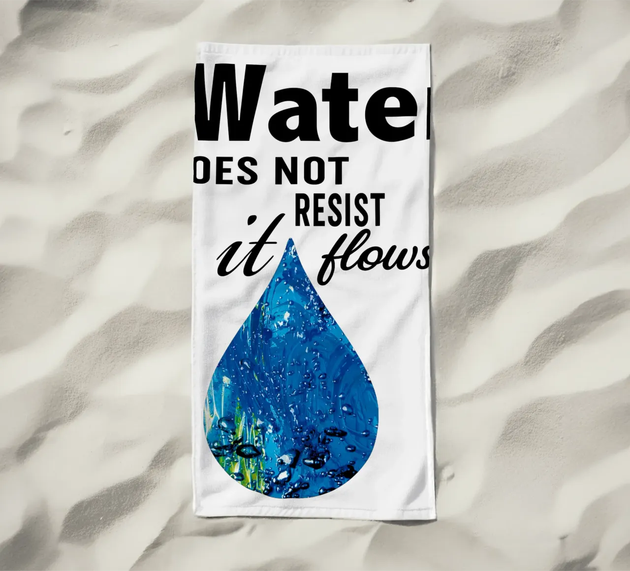 Water does not resist; it flows. telo mare da Vintage Van Gogh