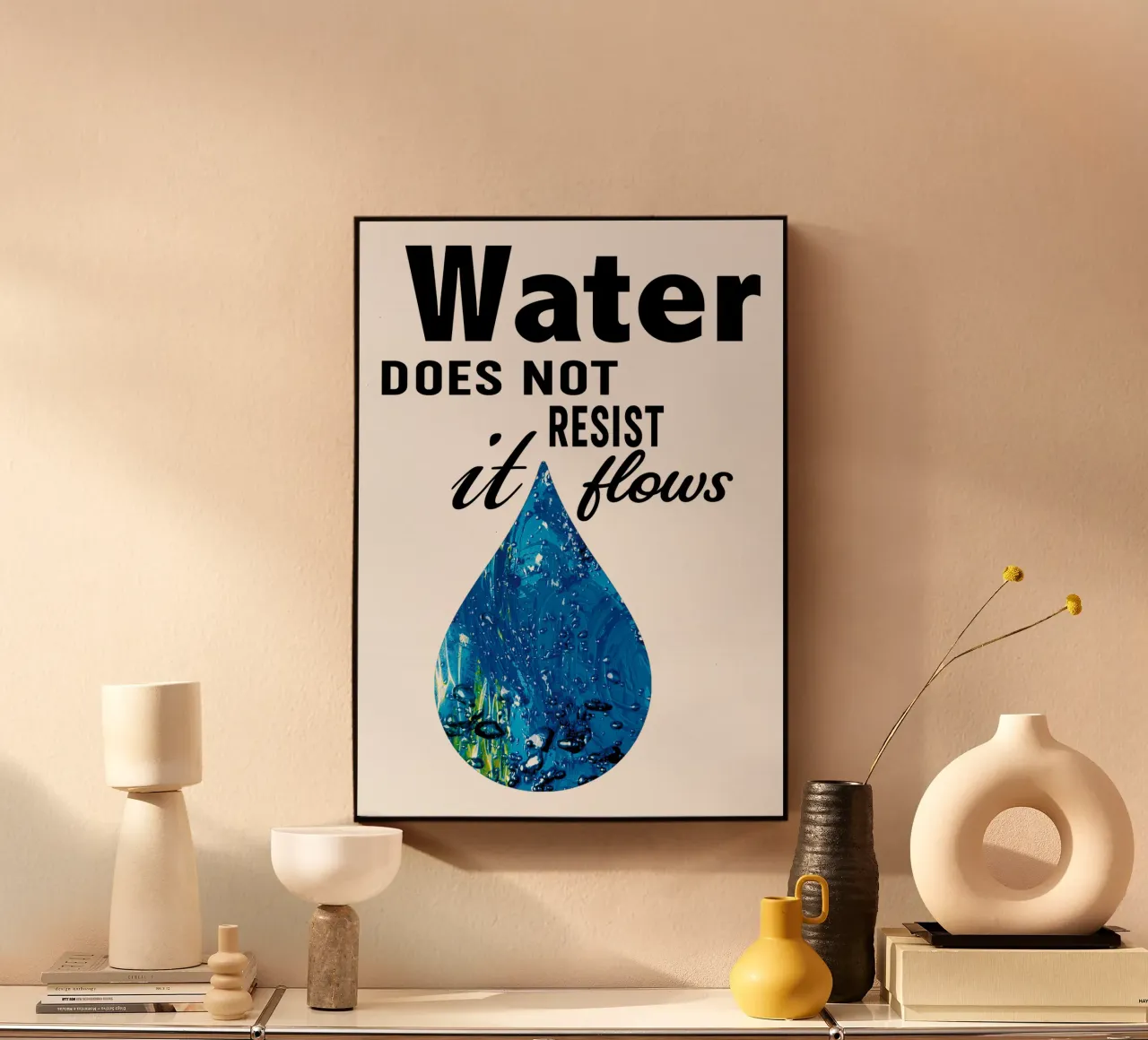Water does not resist; it flows. plexiglass da Vintage Van Gogh