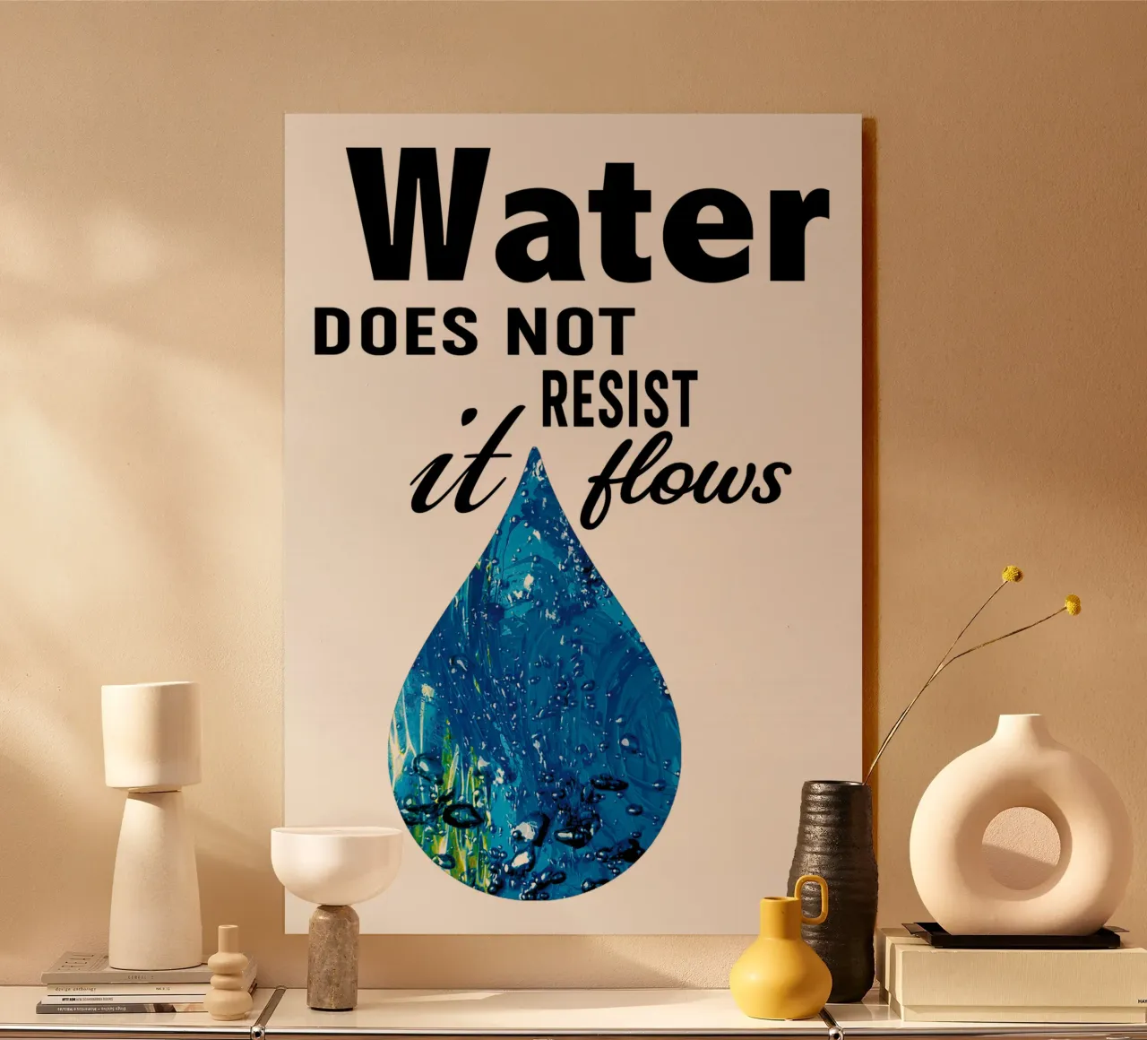 Water does not resist; it flows. plexiglass da Vintage Van Gogh