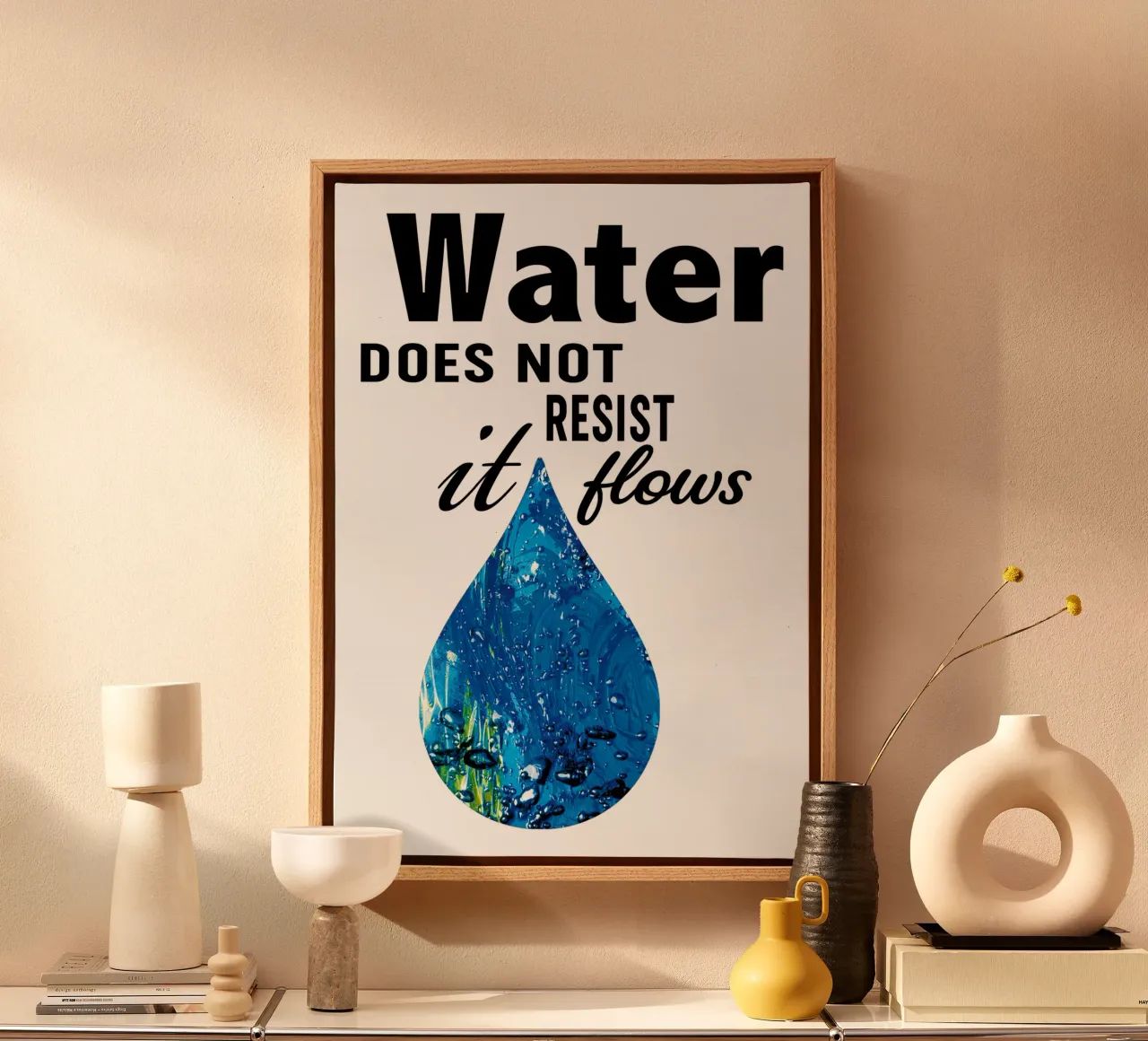Water does not resist; it flows. tela da Vintage Van Gogh