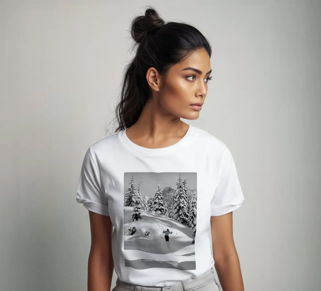 Sciatore sulla neve t-shirt da charles loy