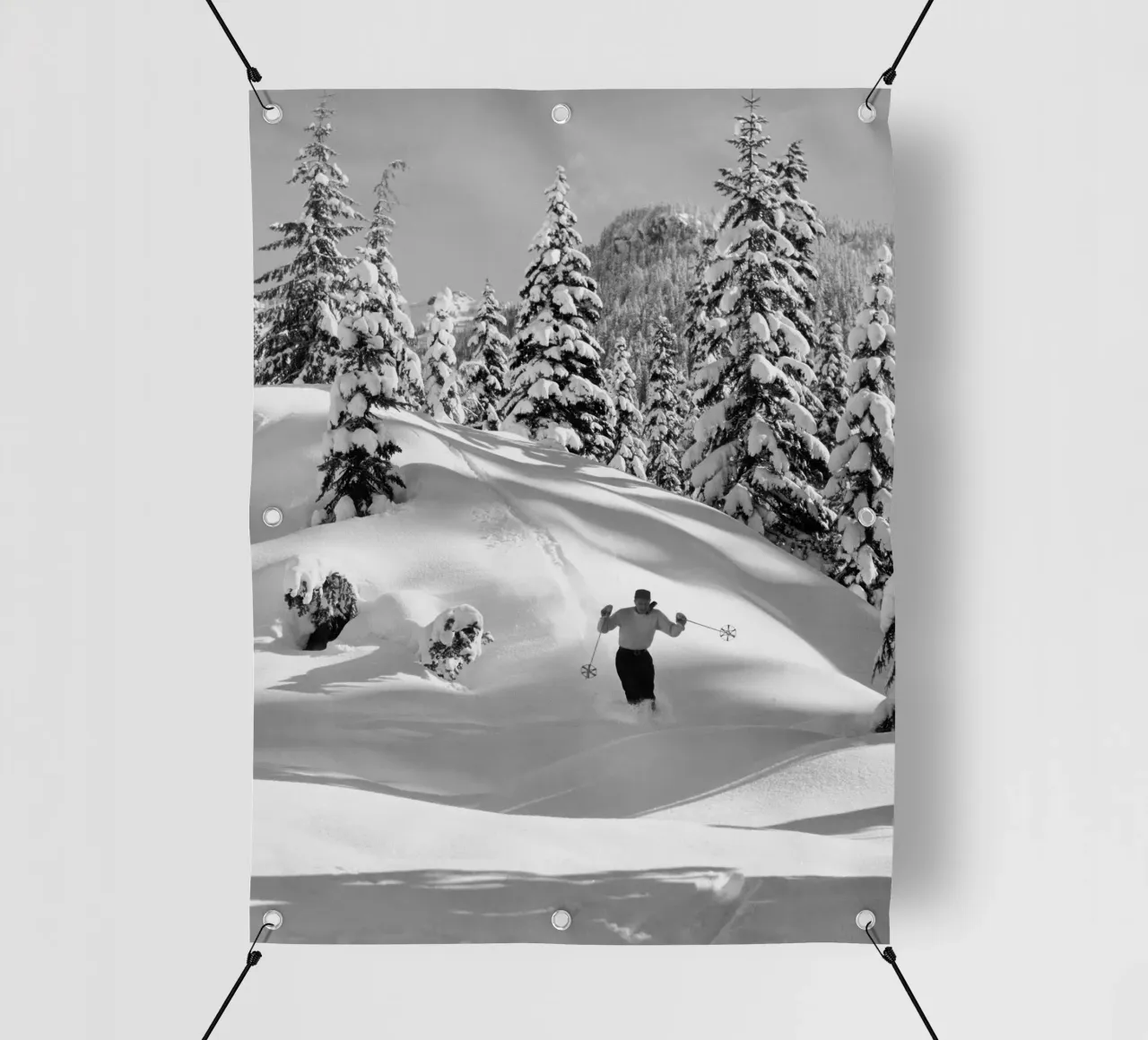 Sciatore sulla neve telo in pvc da charles loy