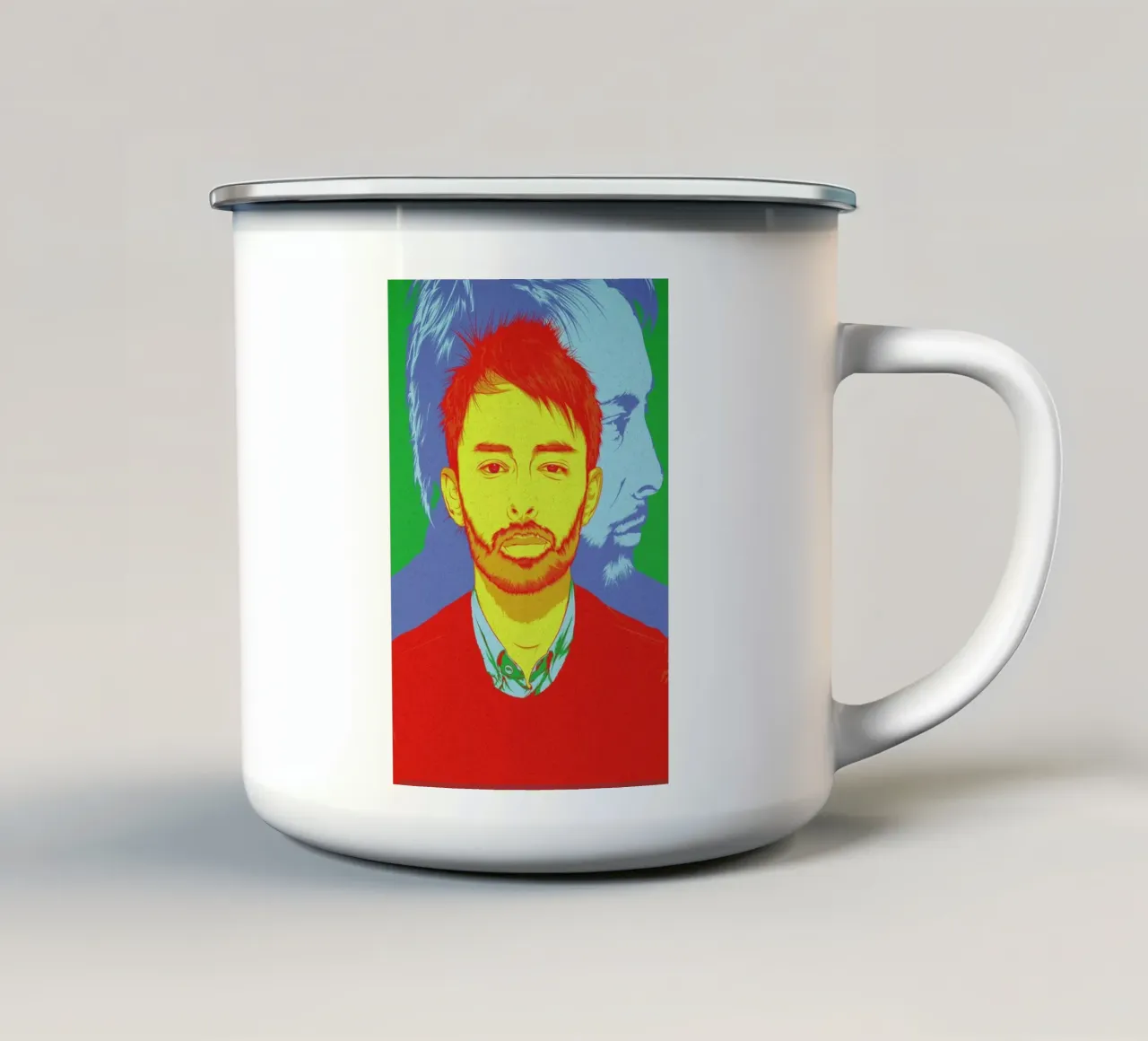 Thom Yorke Rainbow tazza in smalto da Cranio Dsgn