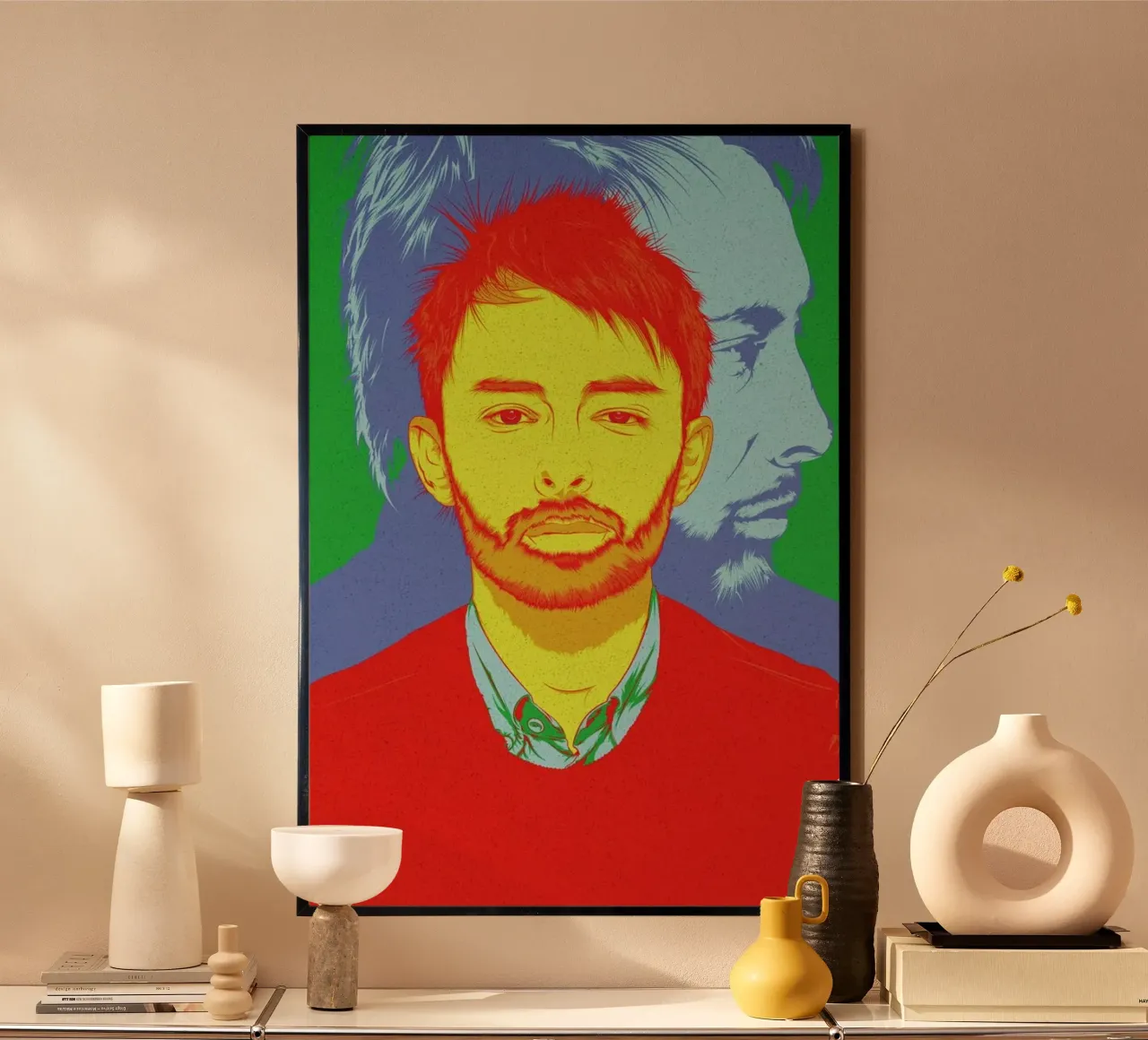 Thom Yorke Rainbow poster con telaio in plastica da Cranio Dsgn
