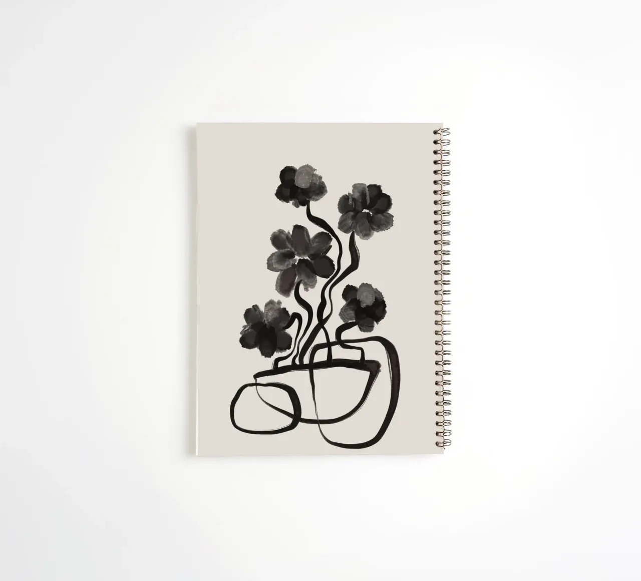 Gray Flowers spiral notebook by treechild