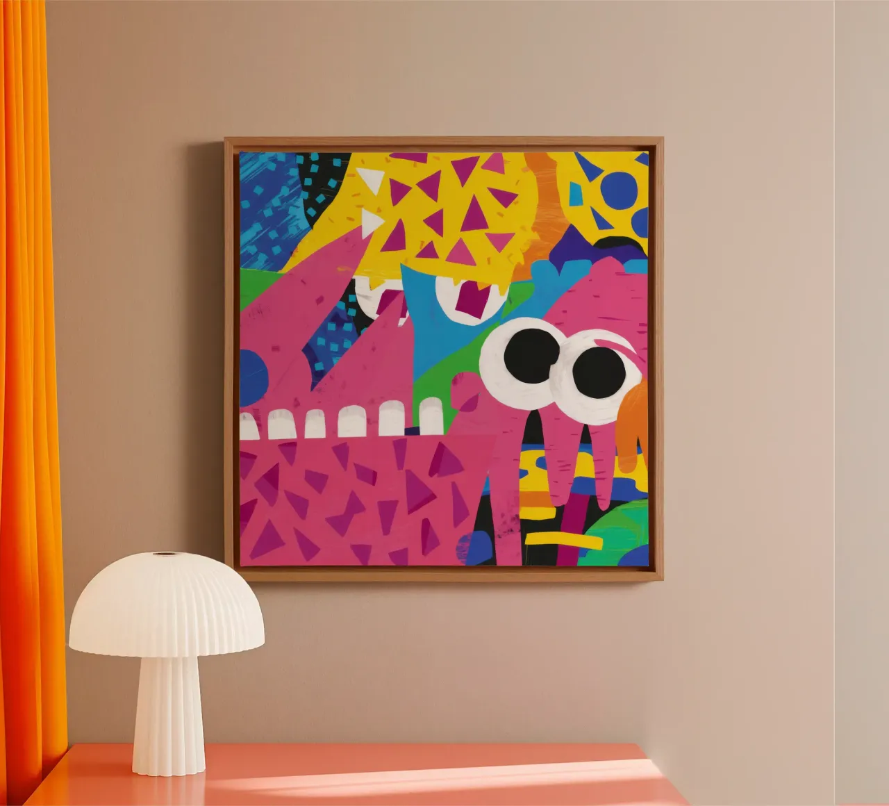 Chaotisch Vreugdevol Abstract canvas met Baklijst van Frosh Pallete