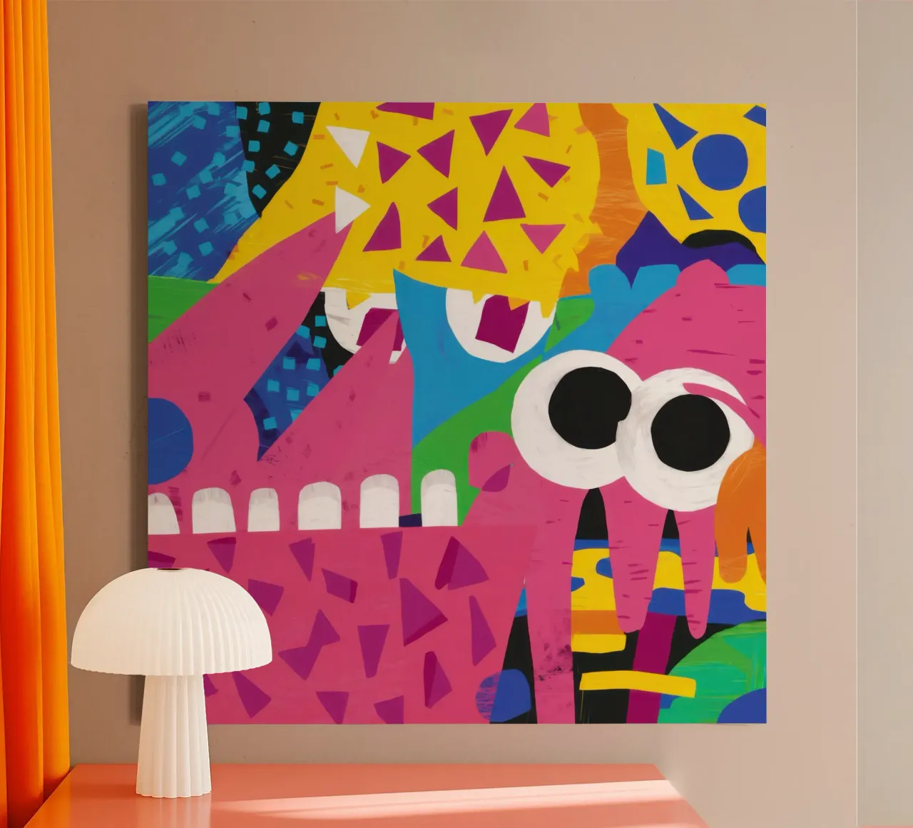 Chaotisch Vreugdevol Abstract canvas met Baklijst van Frosh Pallete
