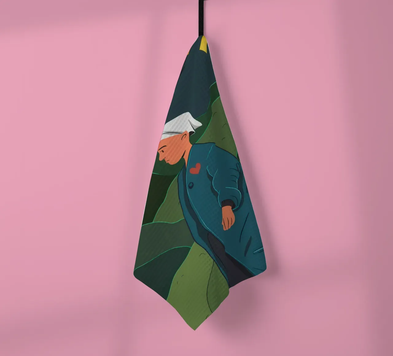 Serenità del campo verde canovaccio da cucina da Line Fable