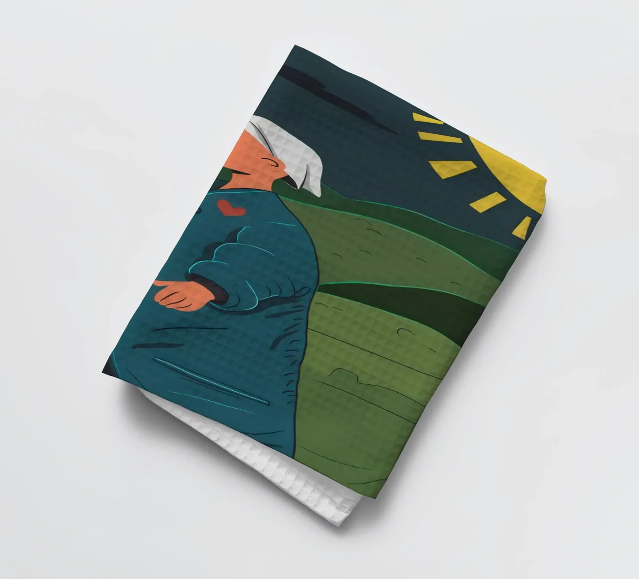 Serenità del campo verde canovaccio da cucina da Line Fable