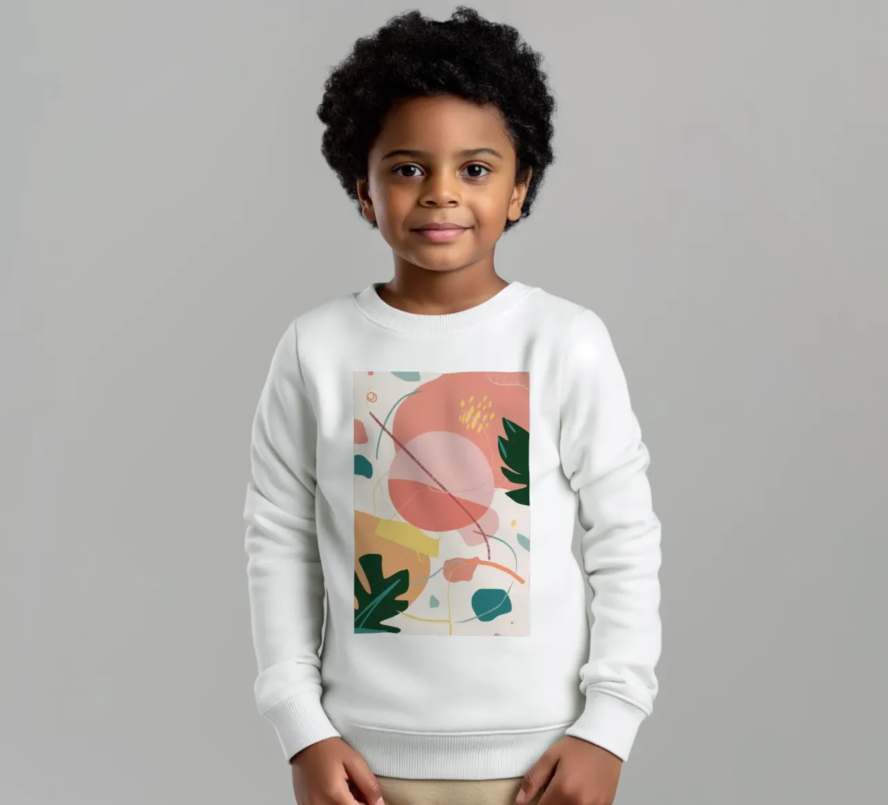 Gentle Leaf Abstract kids sweatshirt by Lunar Valentina