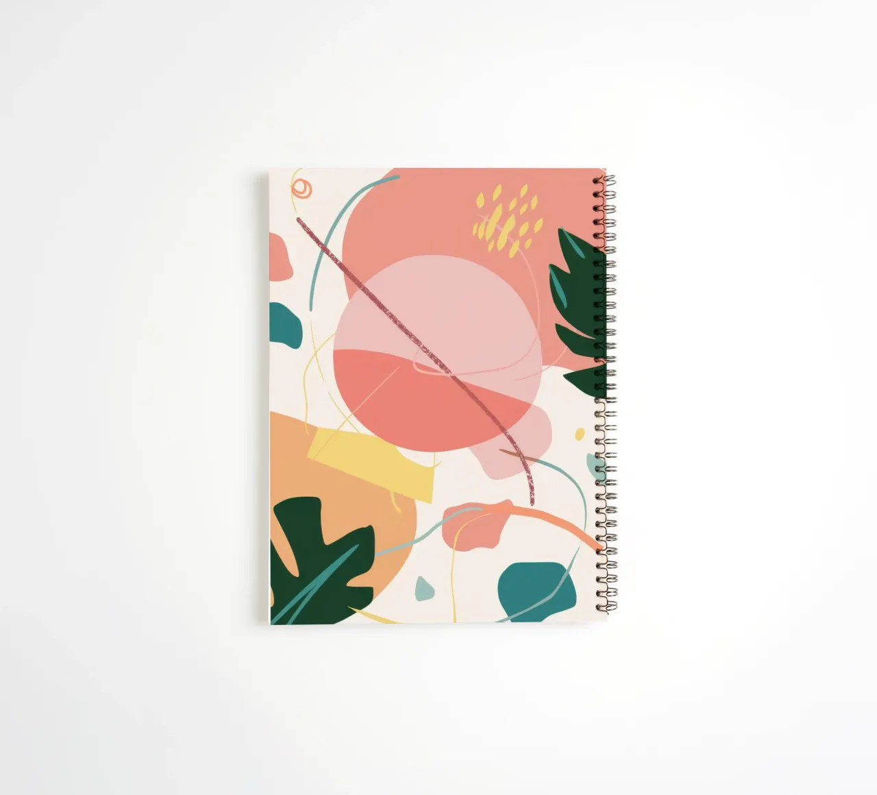 Gentle Leaf Abstract spiral notebook by Lunar Valentina