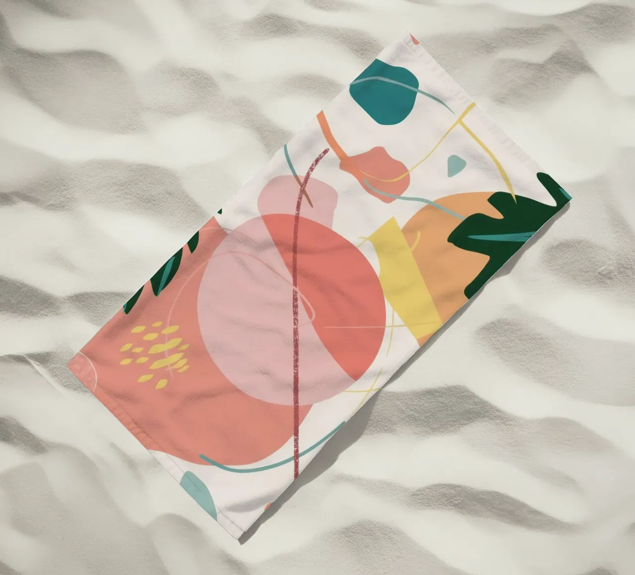 Feuille douce abstraite serviette de plage de Lunar Valentina