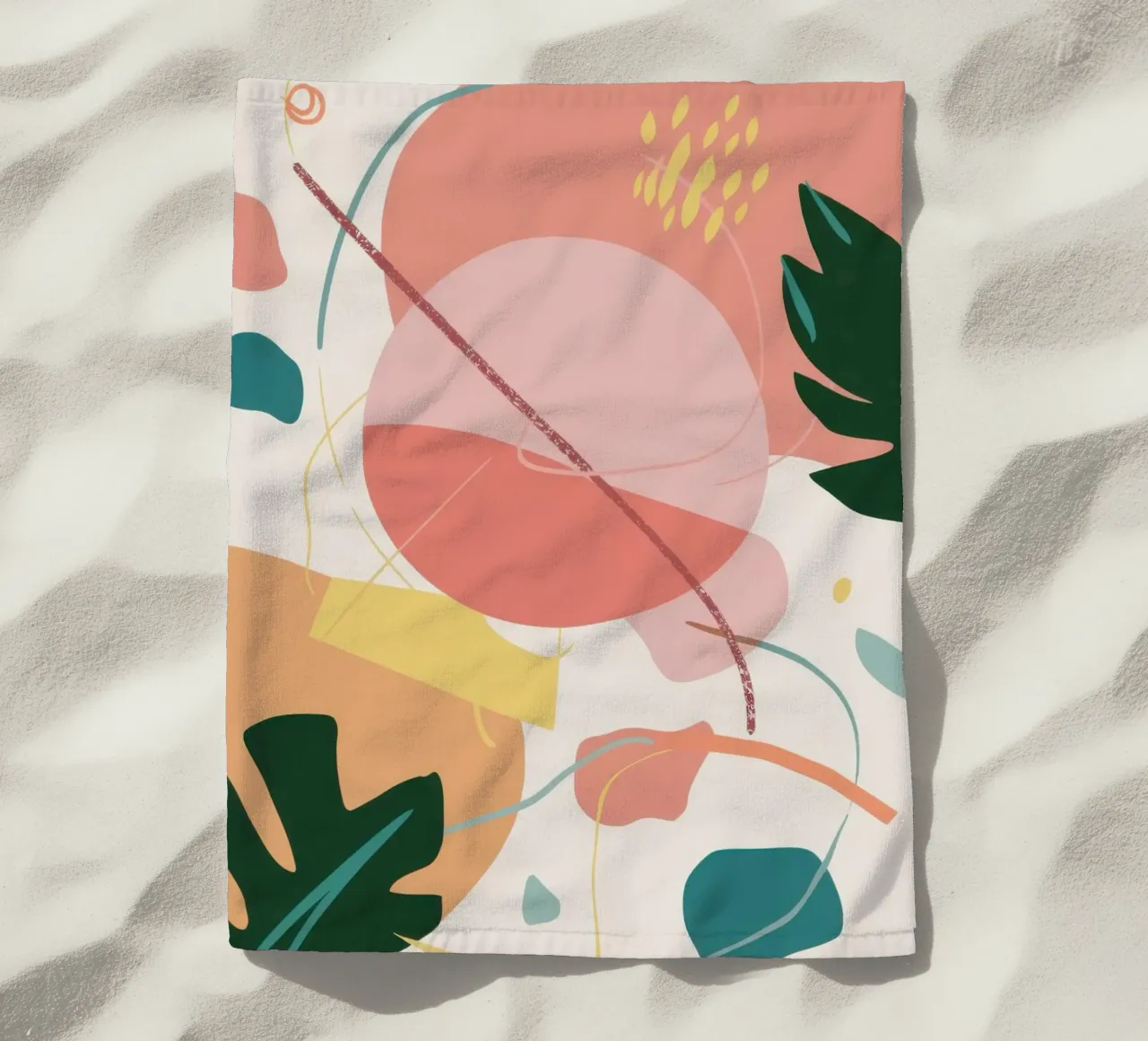 Feuille douce abstraite serviette de plage de Lunar Valentina