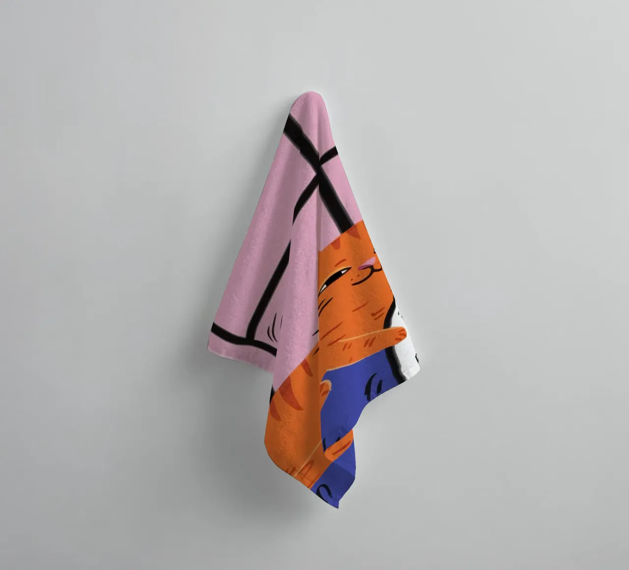 Window Cat Nap towel by Obs Canvas