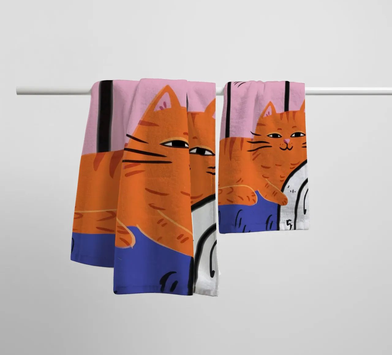 Window Cat Nap towel by Obs Canvas