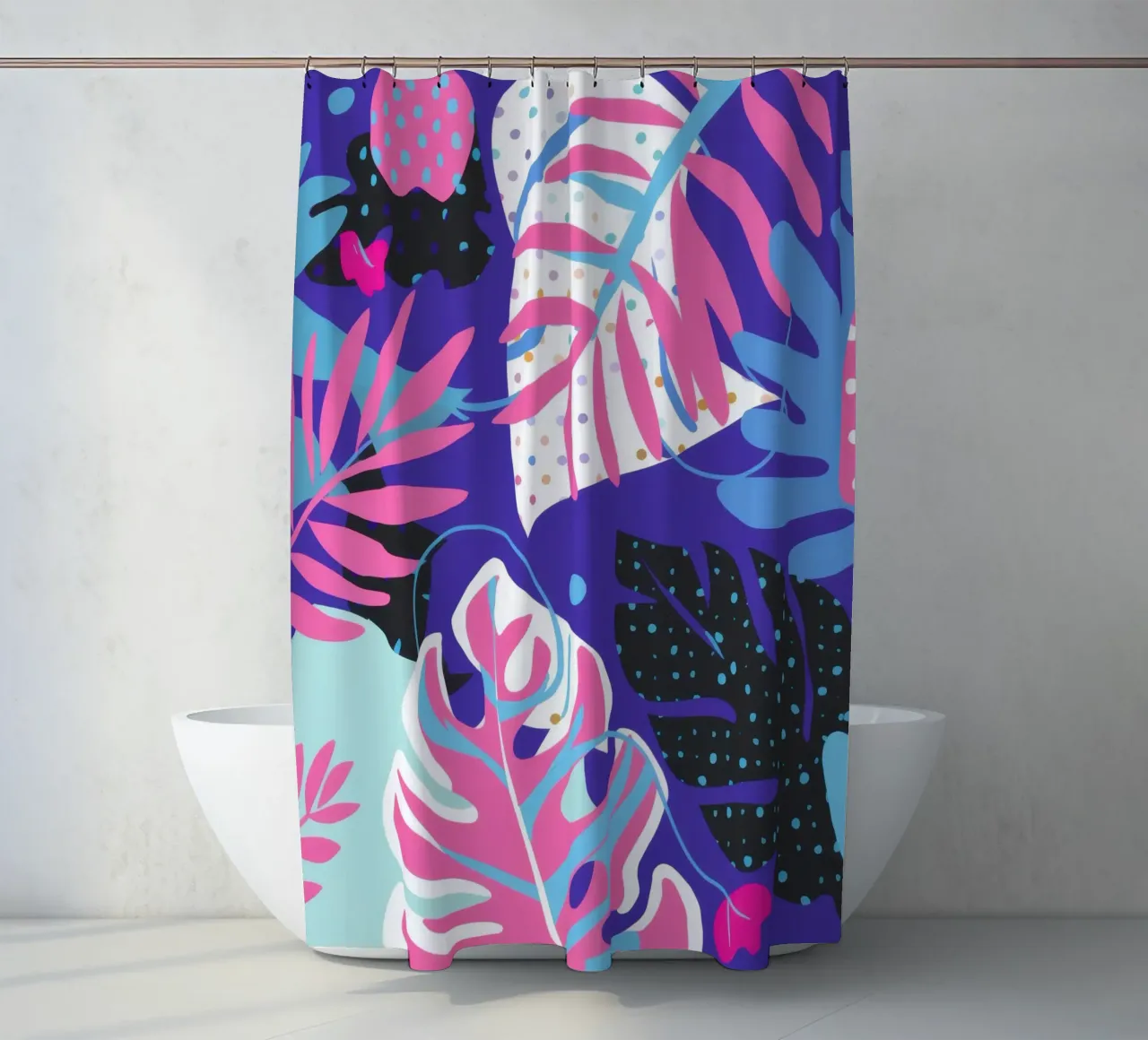 Neon Jungle Night shower curtain by Frosh Pallete
