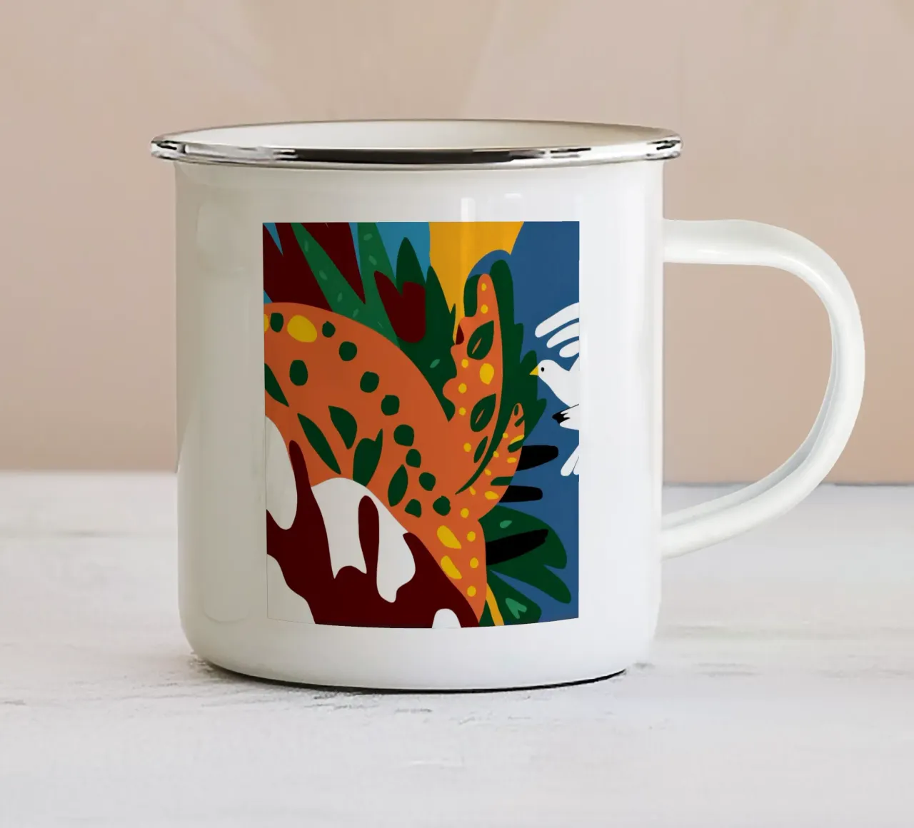 Musa ad ala di farfalla tazza in smalto da Line Fable
