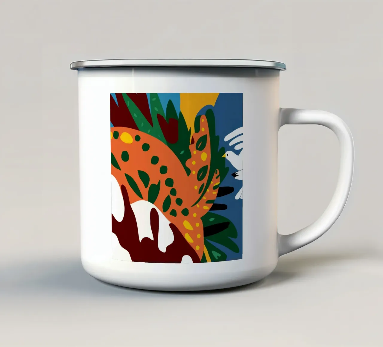 Musa ad ala di farfalla tazza in smalto da Line Fable