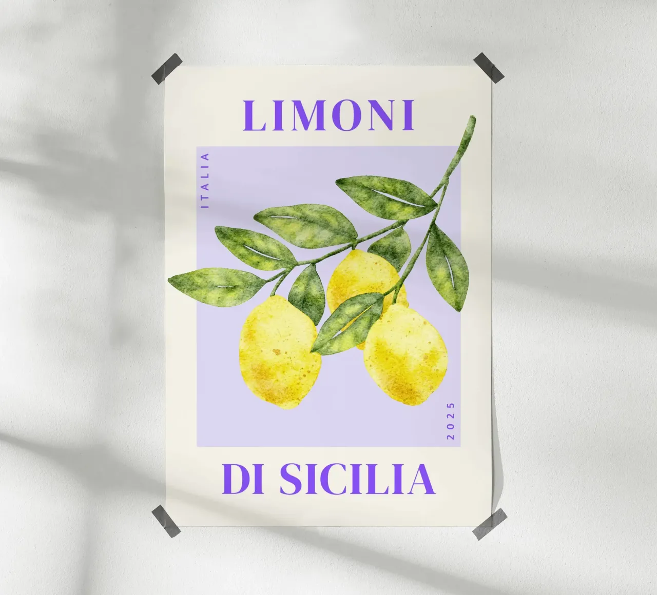 Lemons of Sicily - Italy 2025 poster by Roamance Studio