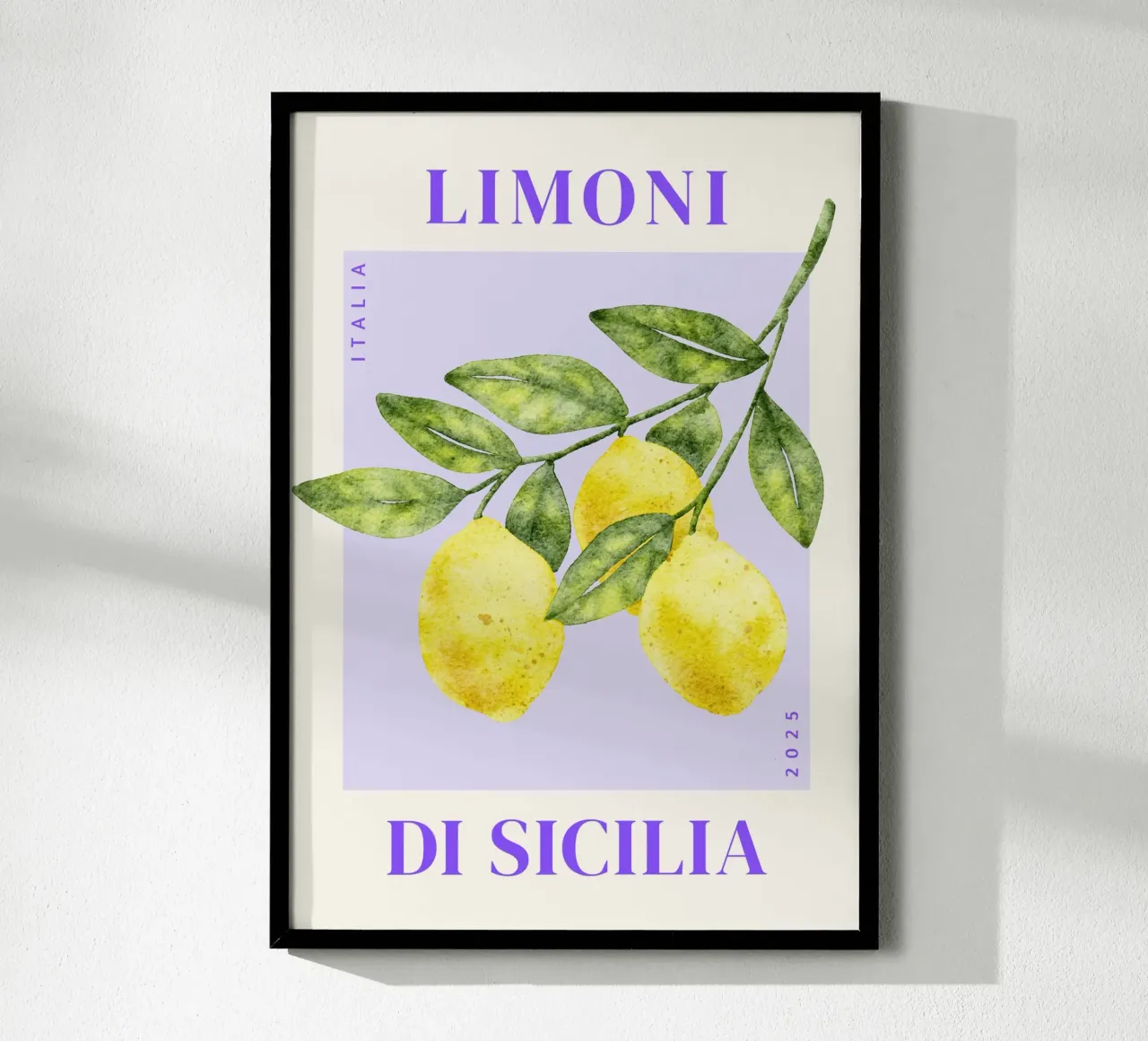 Lemons of Sicily - Italy 2025 poster by Roamance Studio