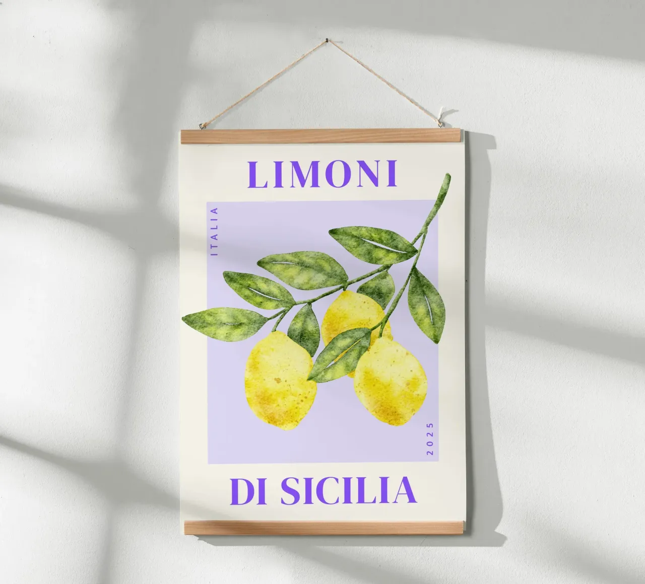 Lemons of Sicily - Italy 2025 poster by Roamance Studio