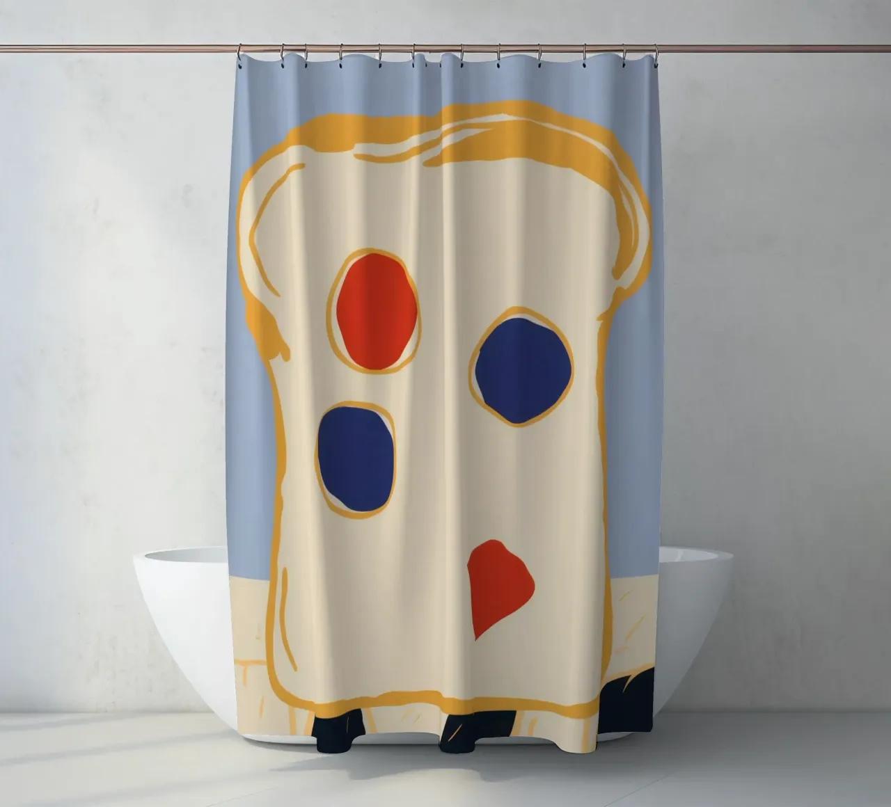 Toast artistico per la colazione tenda da doccia da Frosh Pallete