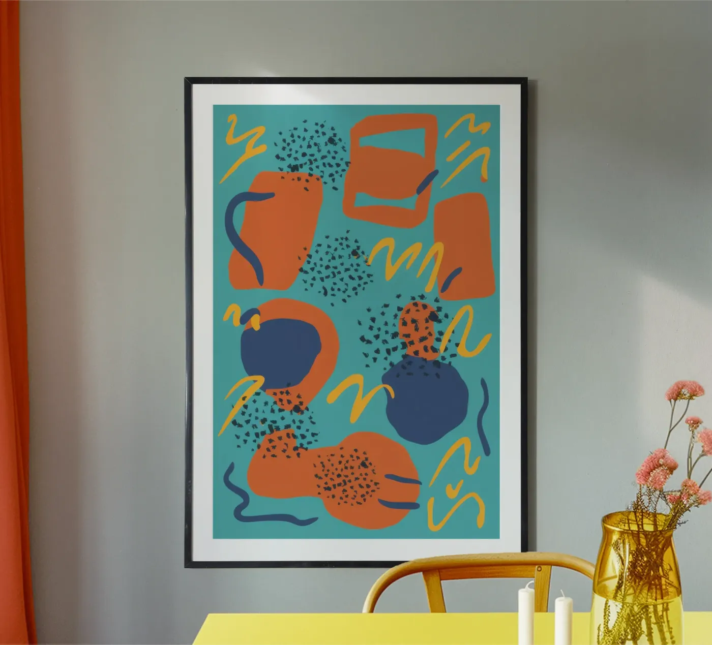 Orange Shape Stillness poster by Obs Canvas