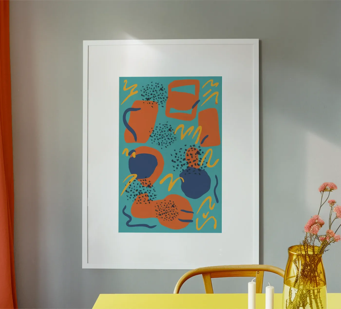 Orange Shape Stillness poster by Obs Canvas