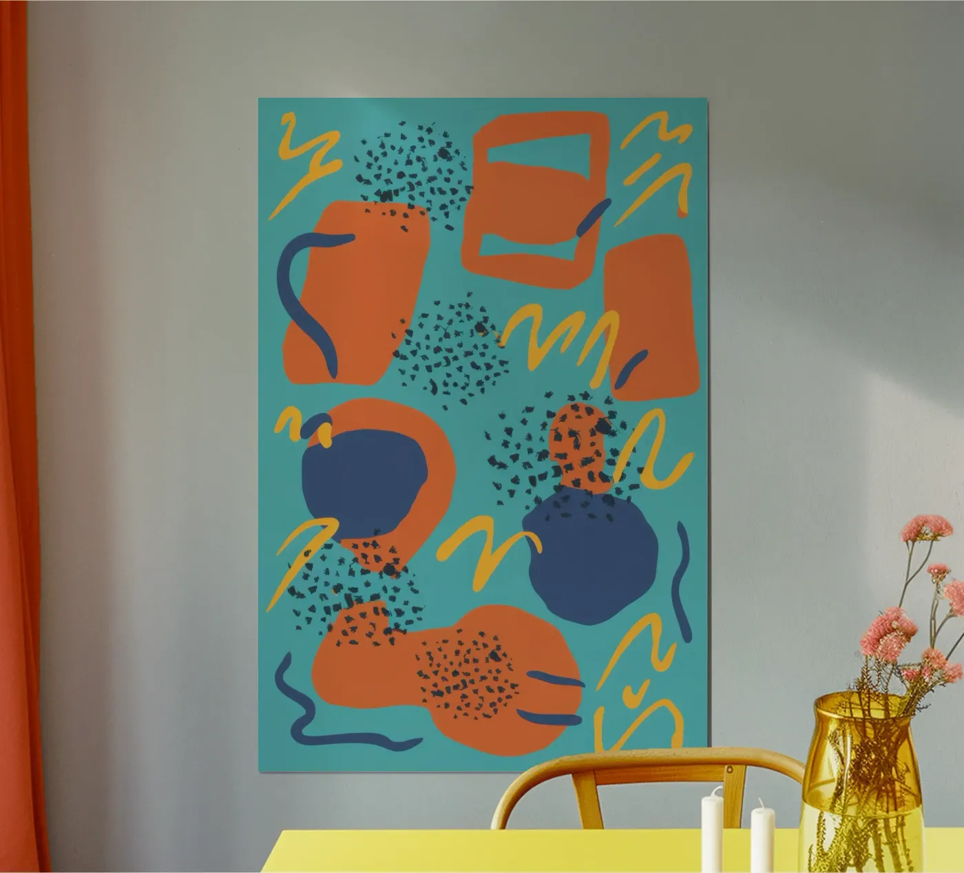 Orange Shape Stillness poster by Obs Canvas