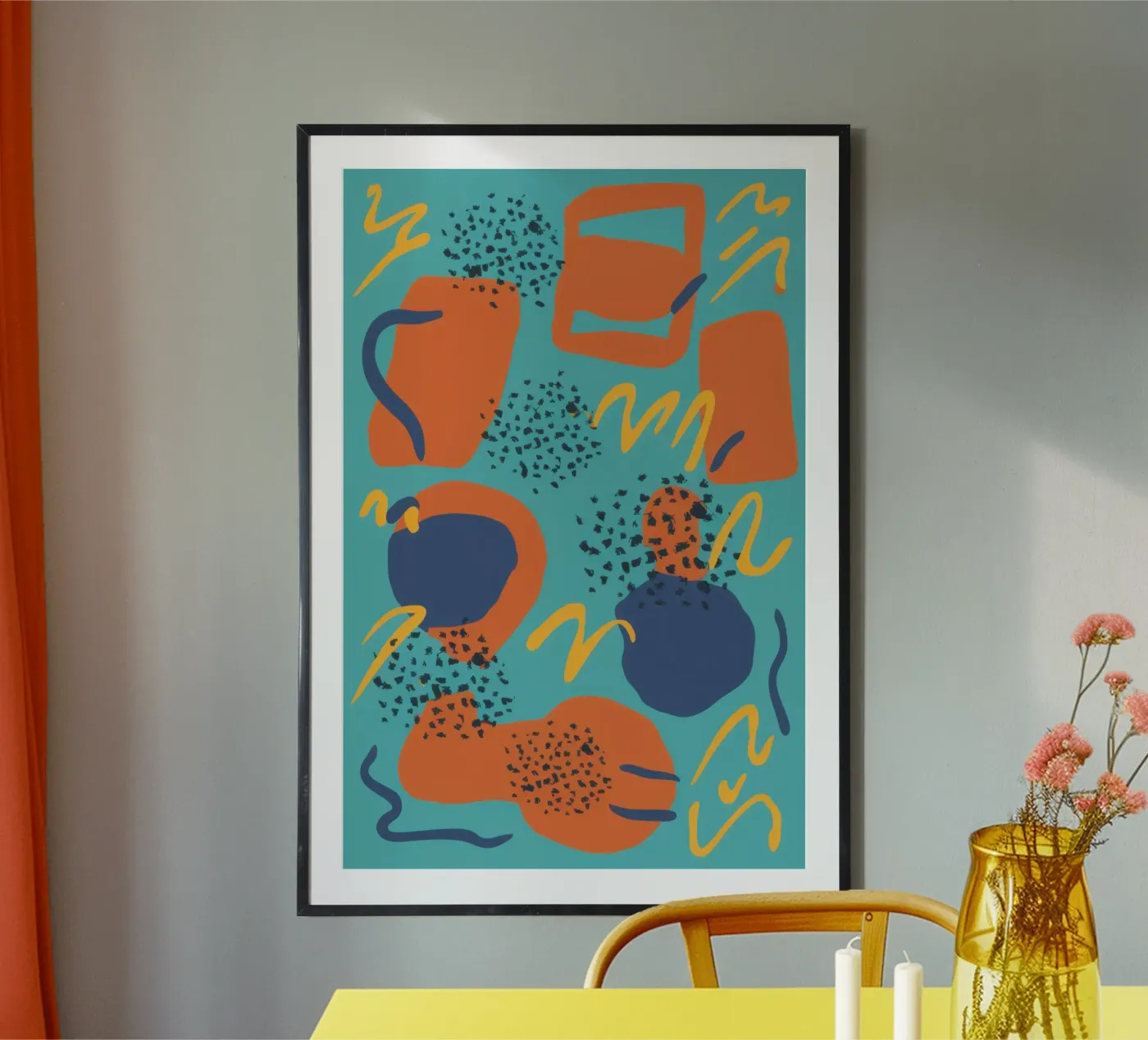 Orange Shape Stillness poster by Obs Canvas
