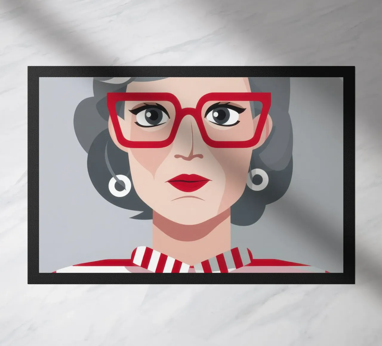 Chic Red Glasses doormat by Obs Canvas