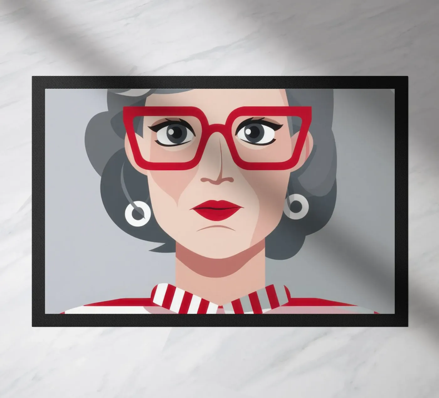 Chic Red Glasses doormat by Obs Canvas