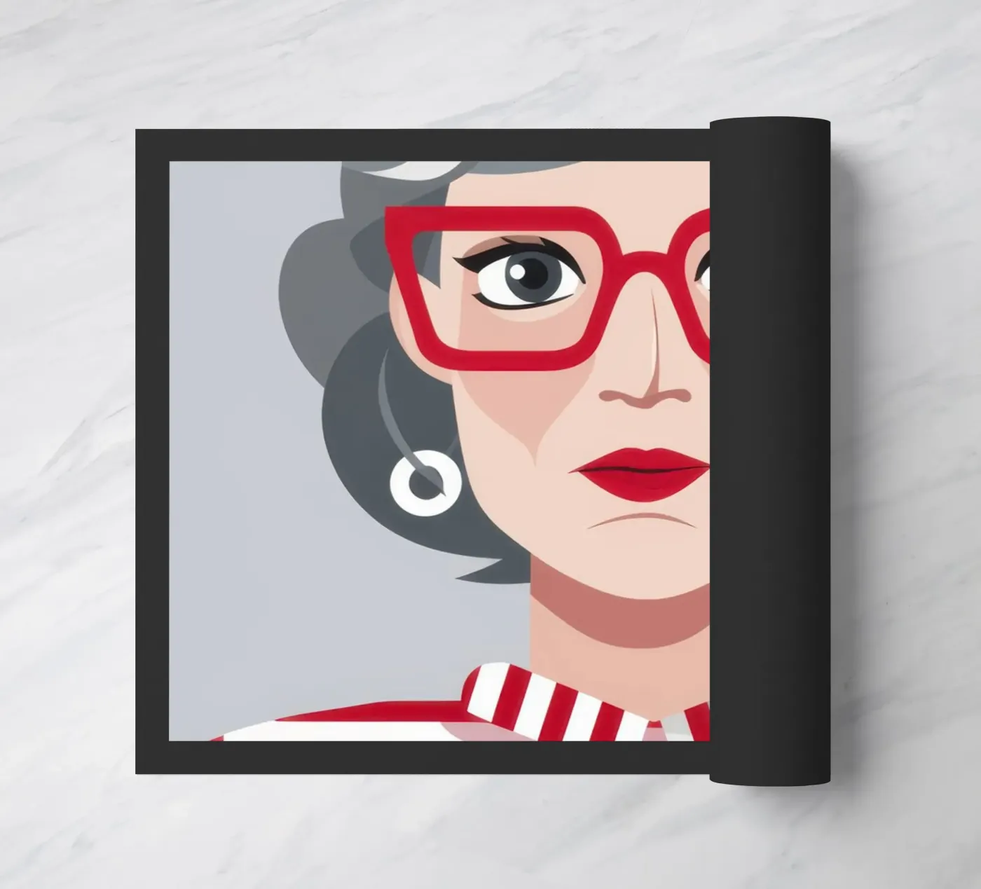 Chic Red Glasses doormat by Obs Canvas