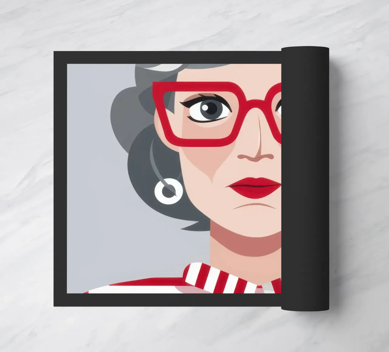 Chic Red Glasses doormat by Obs Canvas