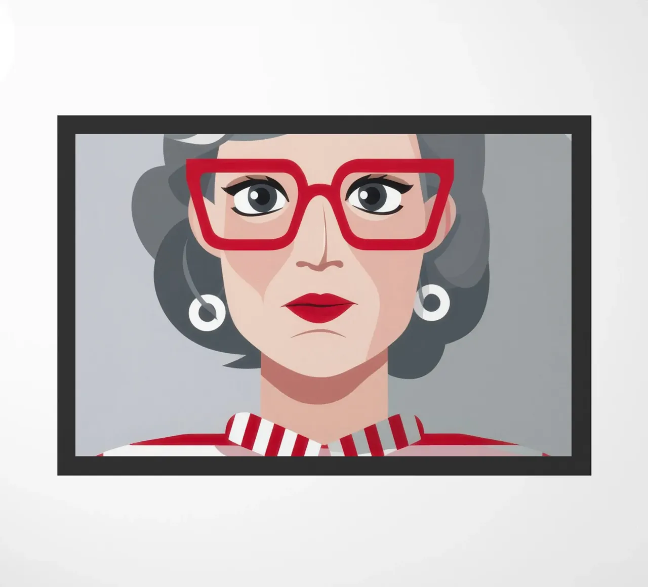 Chic Red Glasses doormat by Obs Canvas