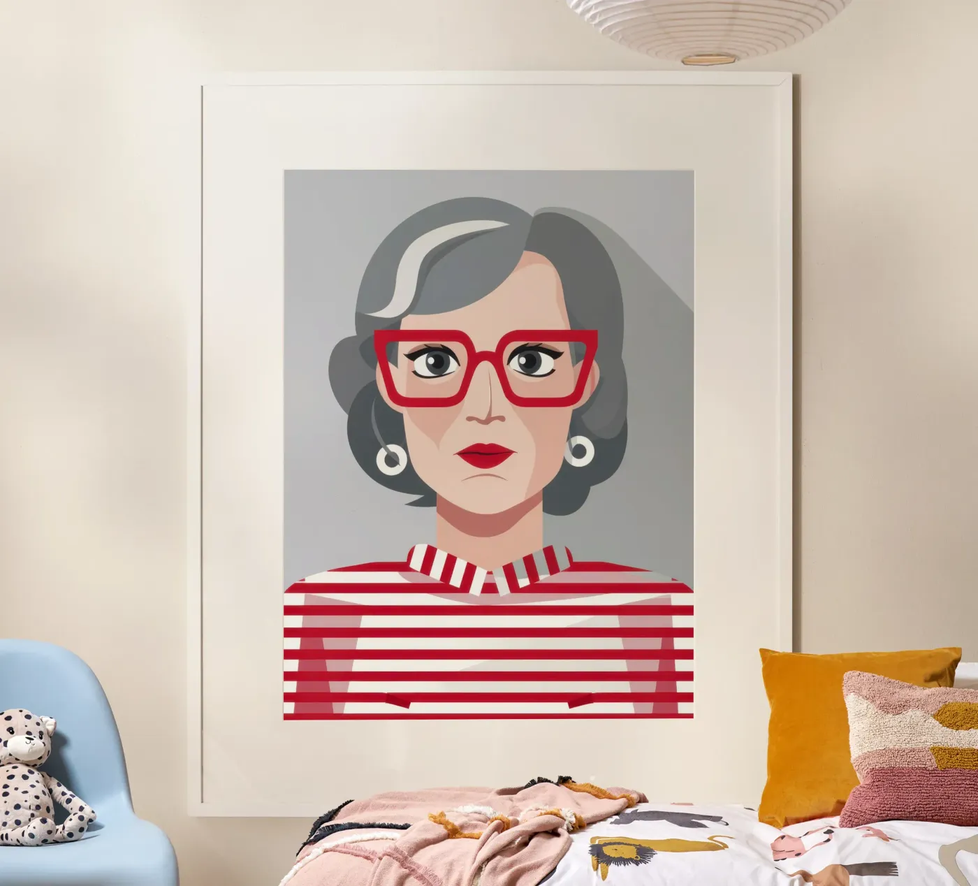 Occhiali rossi chic poster da Obs Canvas