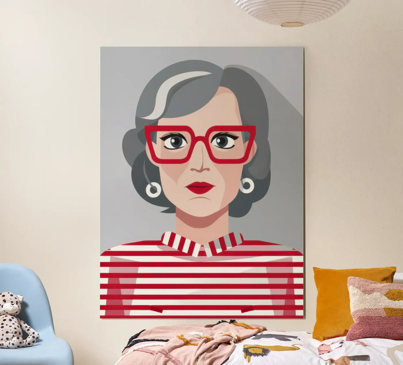 Occhiali rossi chic poster da Obs Canvas