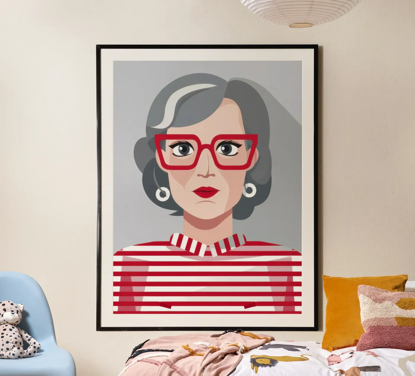 Occhiali rossi chic poster da Obs Canvas