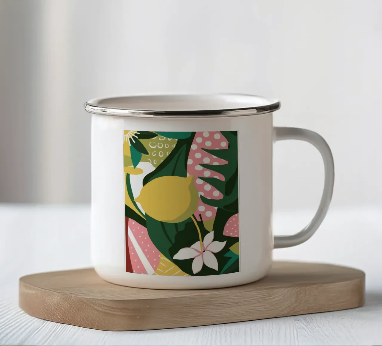 Ciao Lemon Tropics tazza in smalto da Line Fable