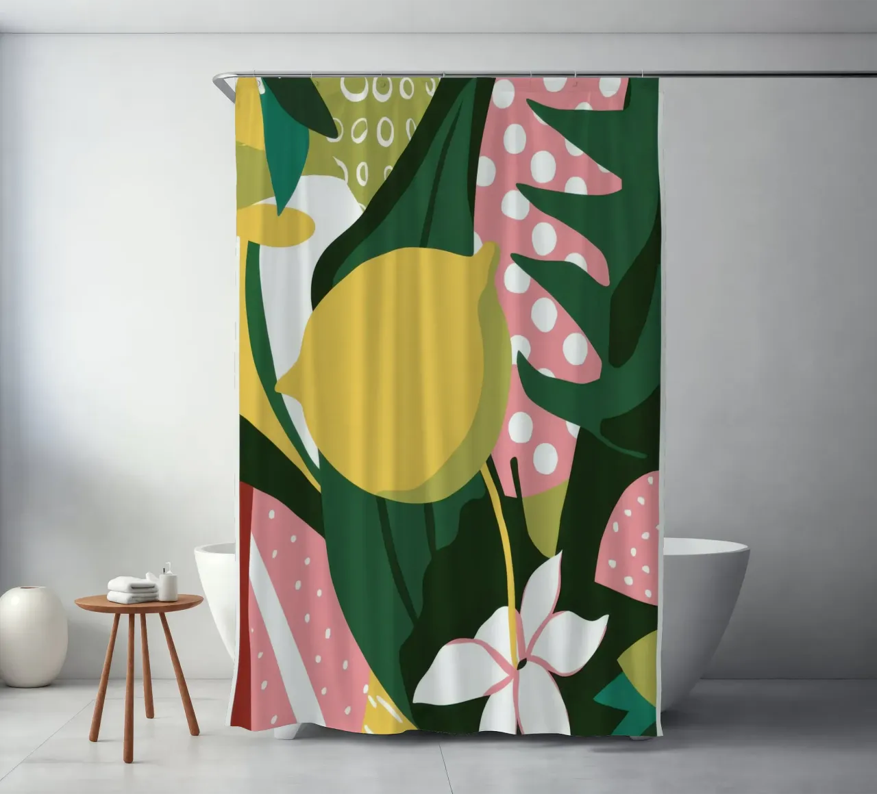 Ciao Lemon Tropics Duschvorhang von Line Fable