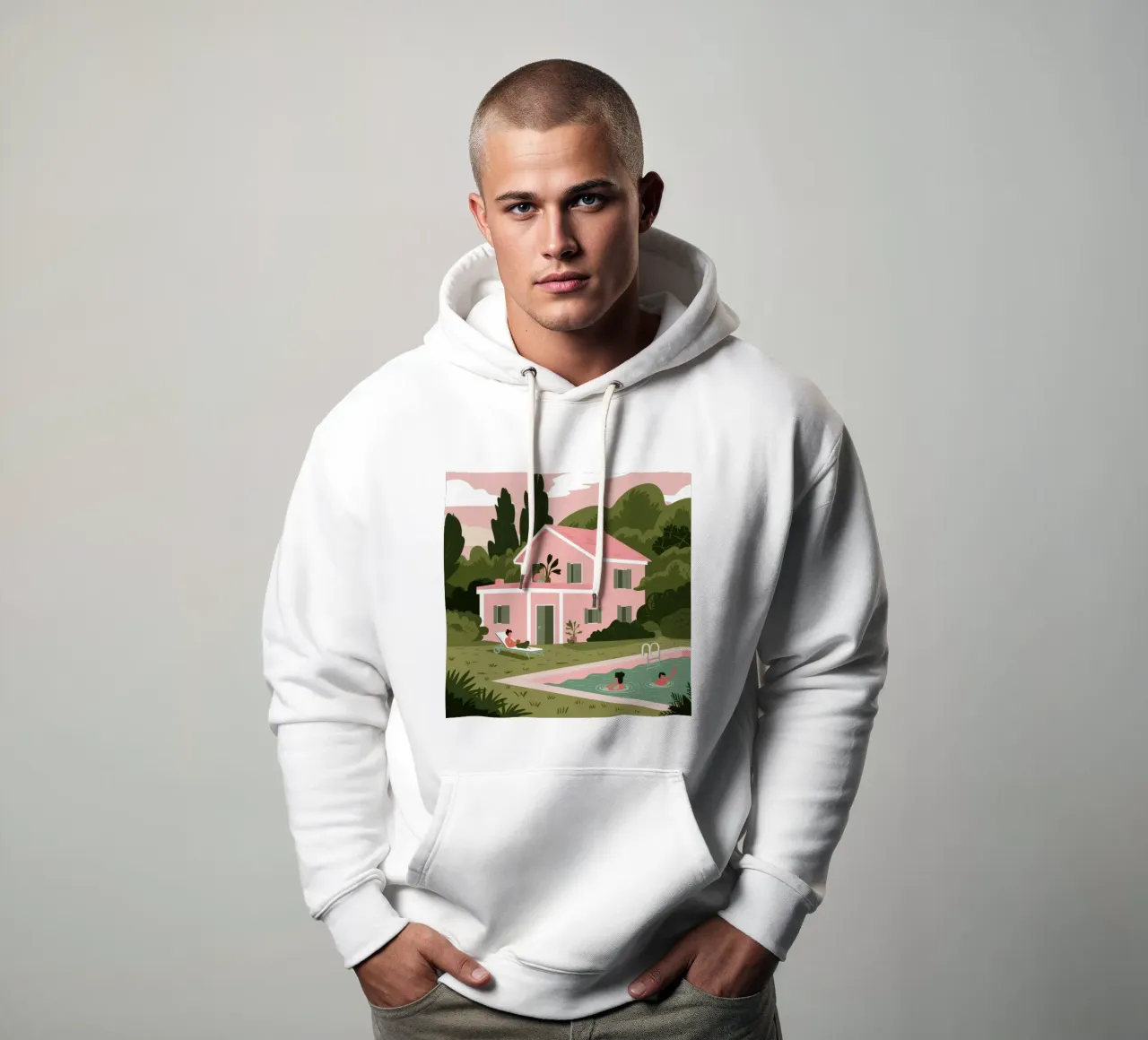 Pink Villa Dreams felpa con cappuccio da Line Fable