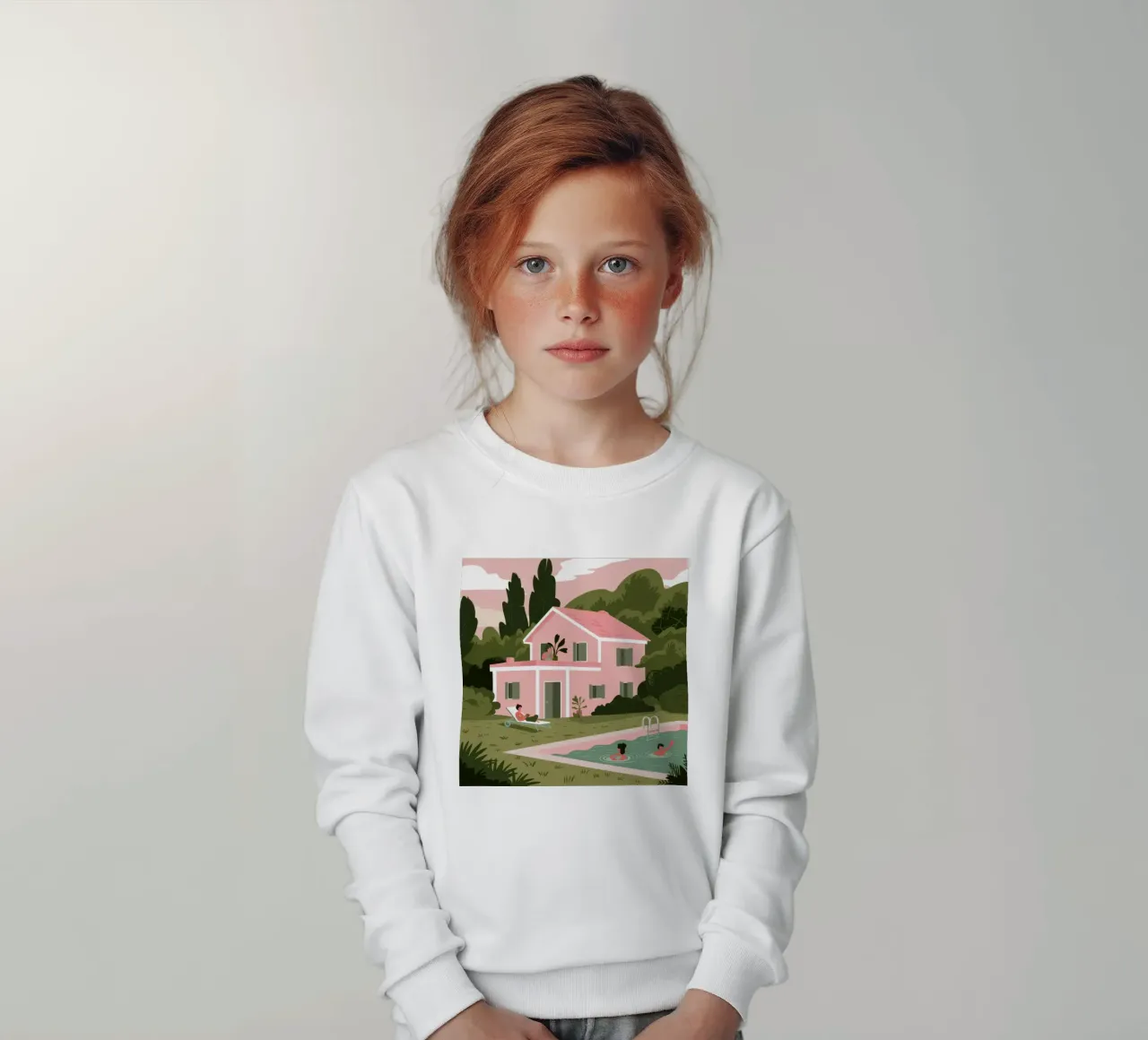 Pink Villa Dreams felpa bambino da Line Fable