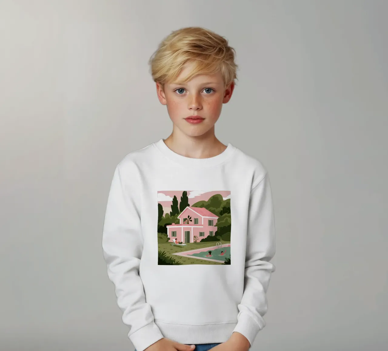 Pink Villa Dreams felpa bambino da Line Fable