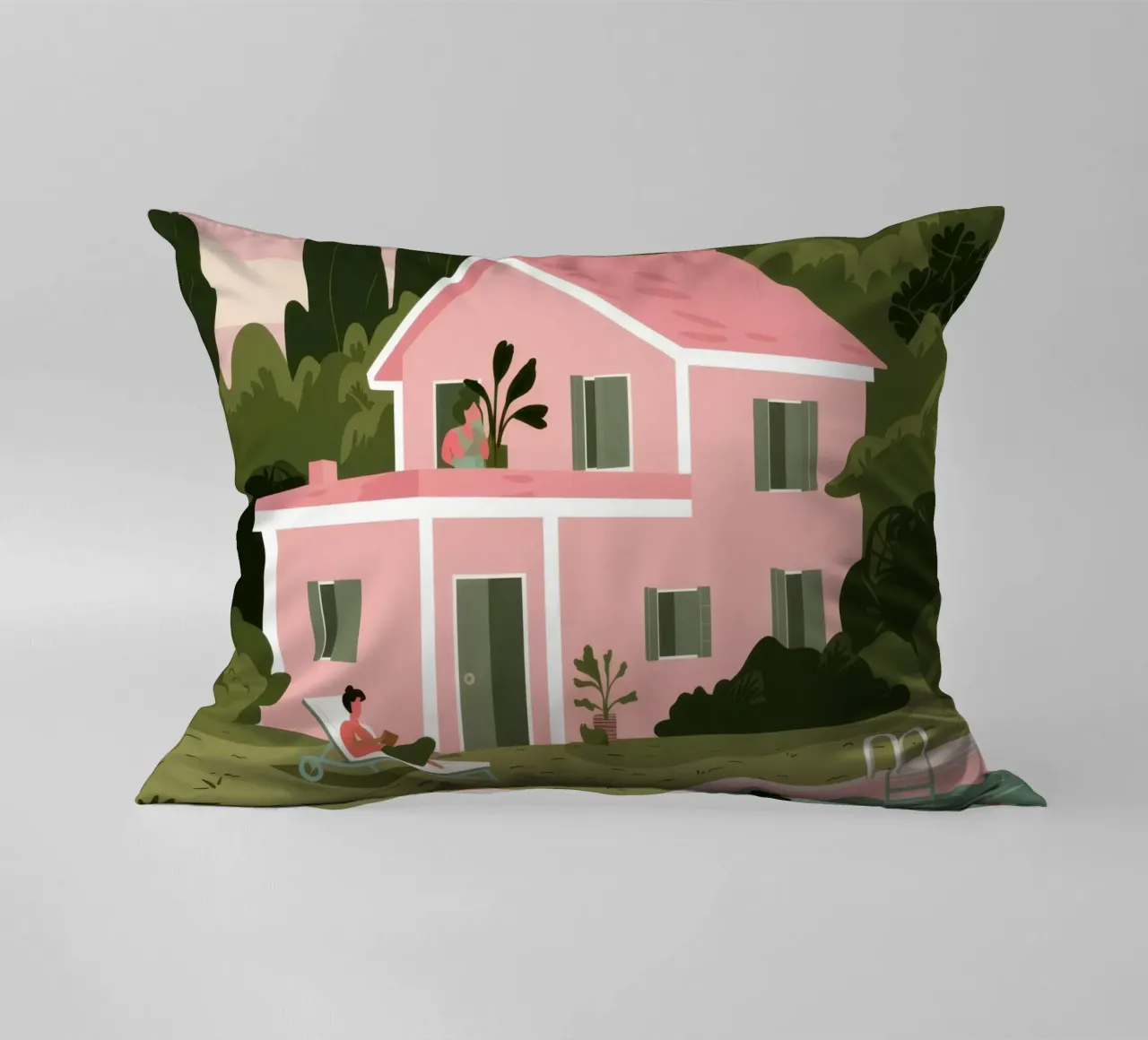 Pink Villa Dreams cuscino da Line Fable