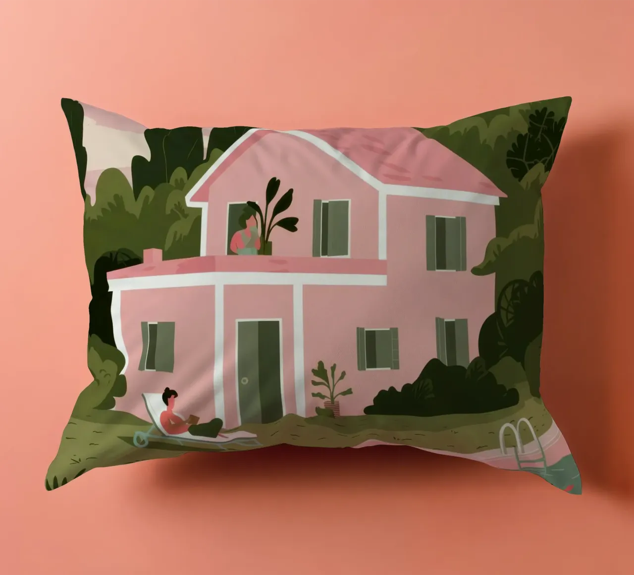 Pink Villa Dreams cuscino da Line Fable